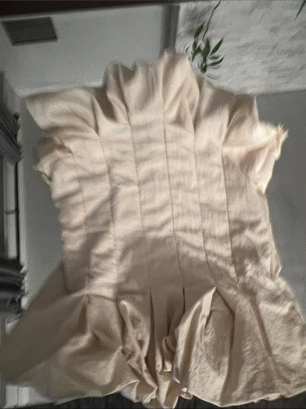 H&M Edition Women's Cream Pleated tube top
